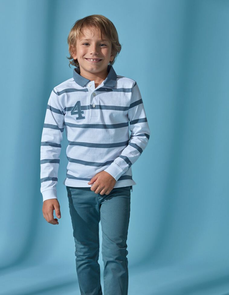 Polo righe toppa