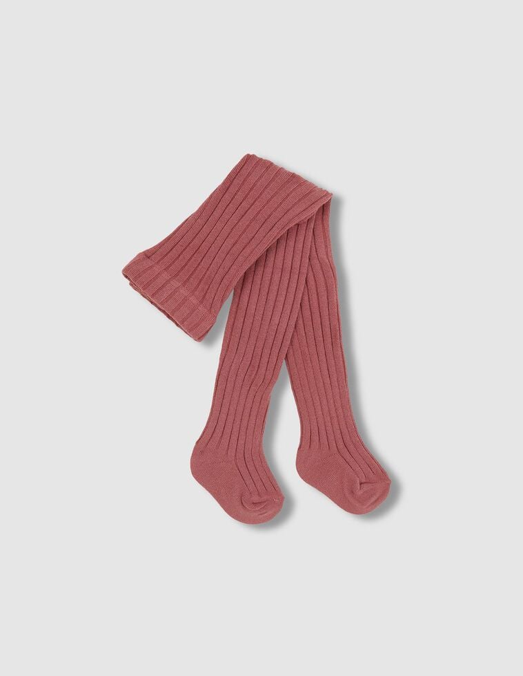 Collants côtelés roses