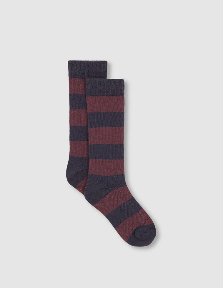 Chaussettes à fines rayures bleu clair