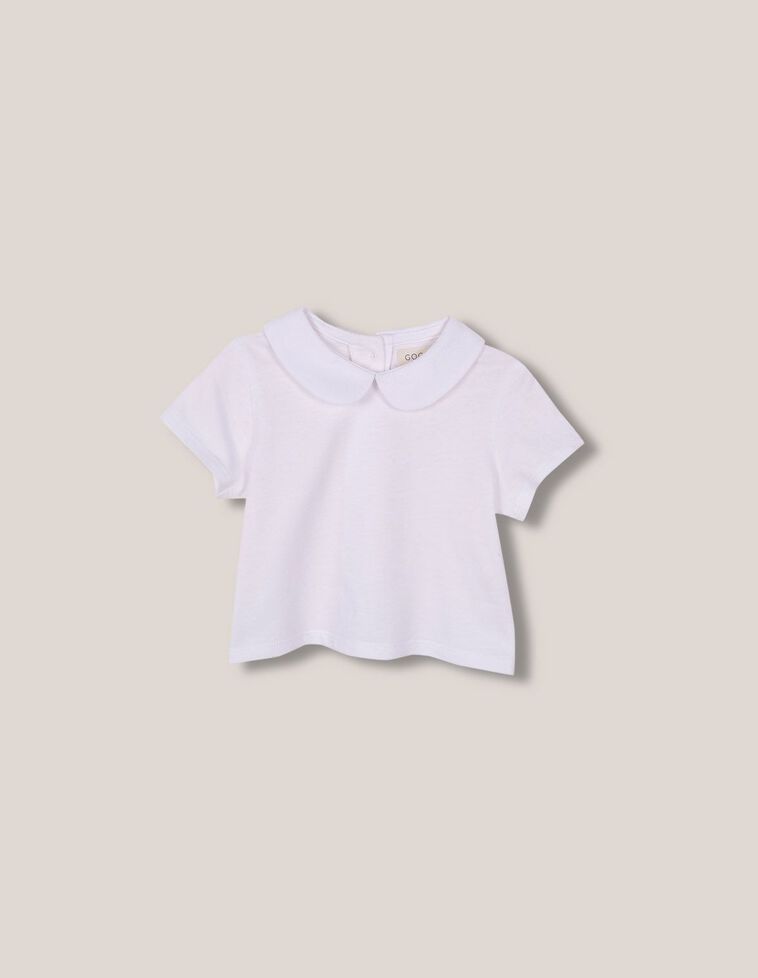 T-shirt com gola bebé branco