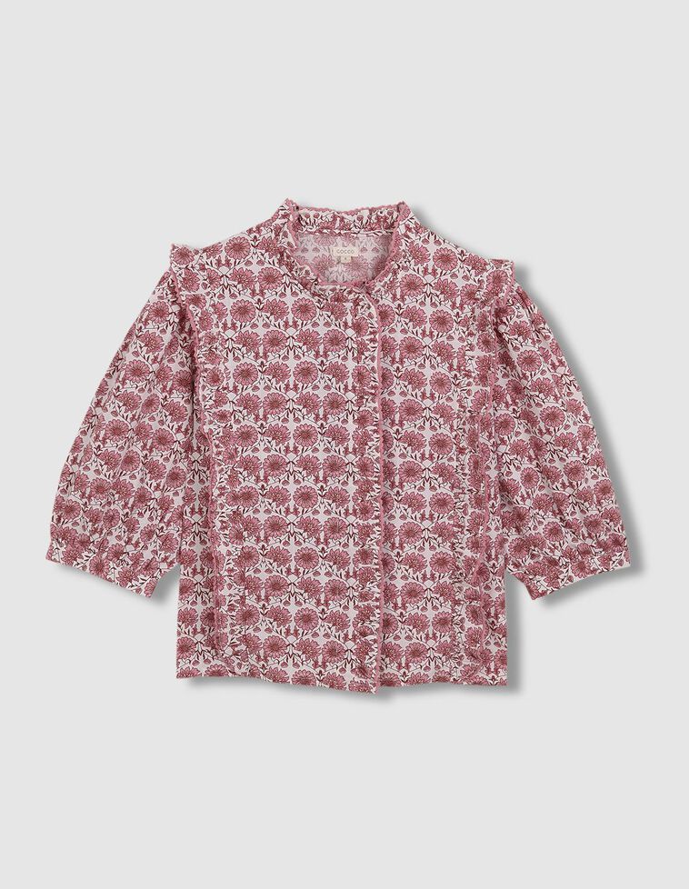 Camisa de mãe com flores rosa