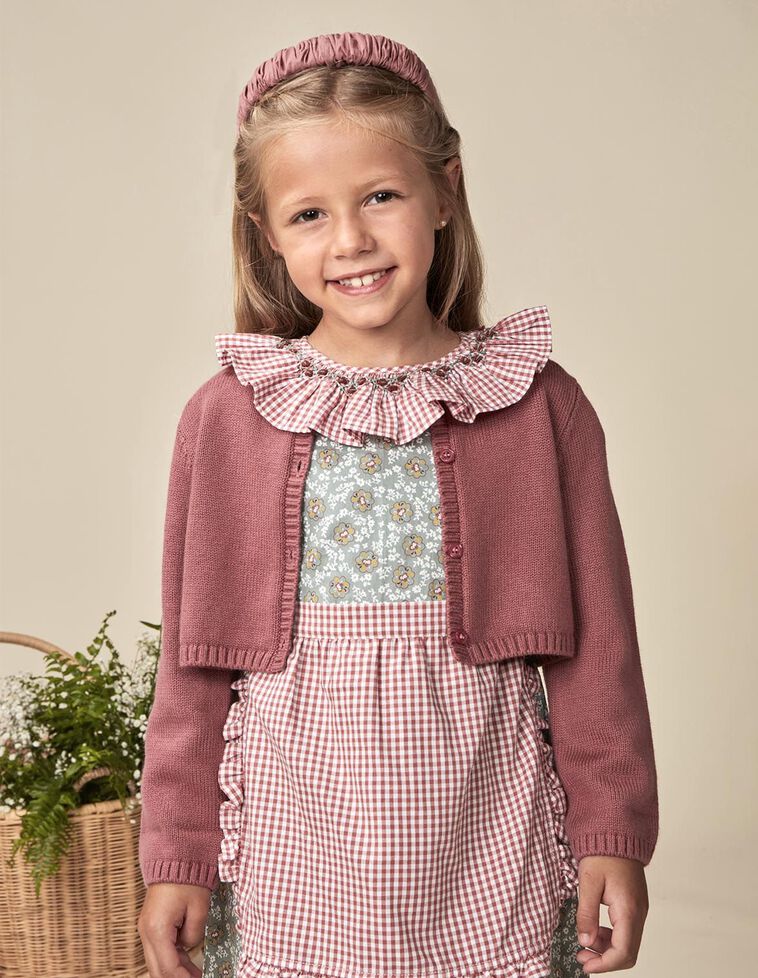 Veste basique courte rose