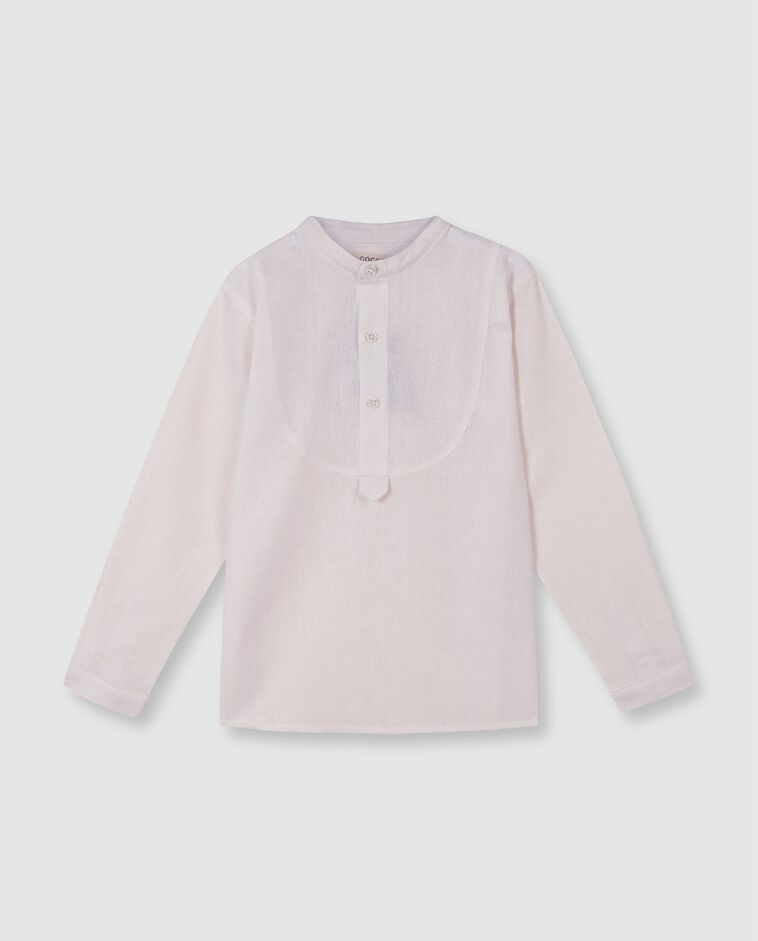 Chemise en lin col tunisien blanche