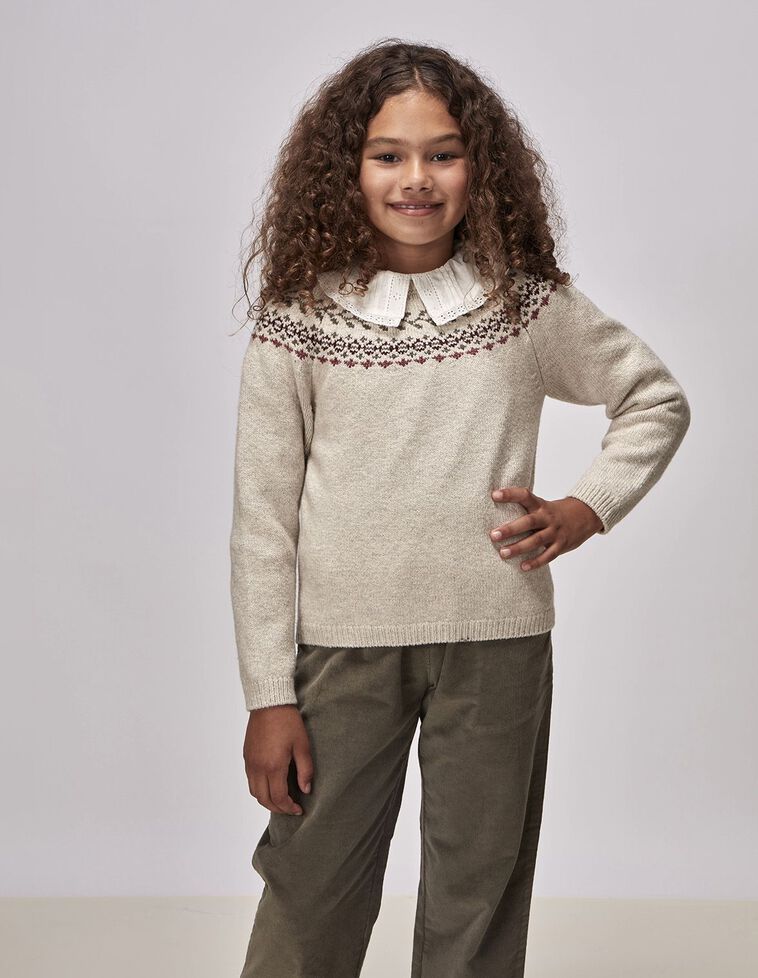 Pull Jacquard Pierre M&eacute;lang&eacute;e