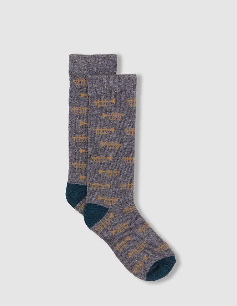 Calzini jacquard grigi