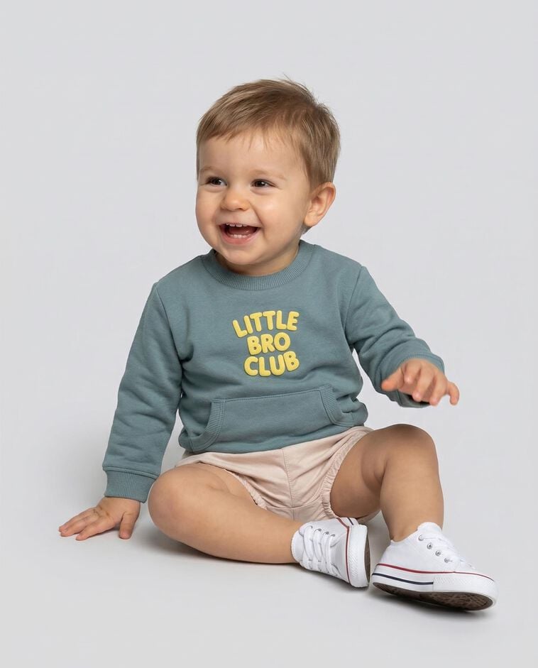 Sweat-shirt little bro verde