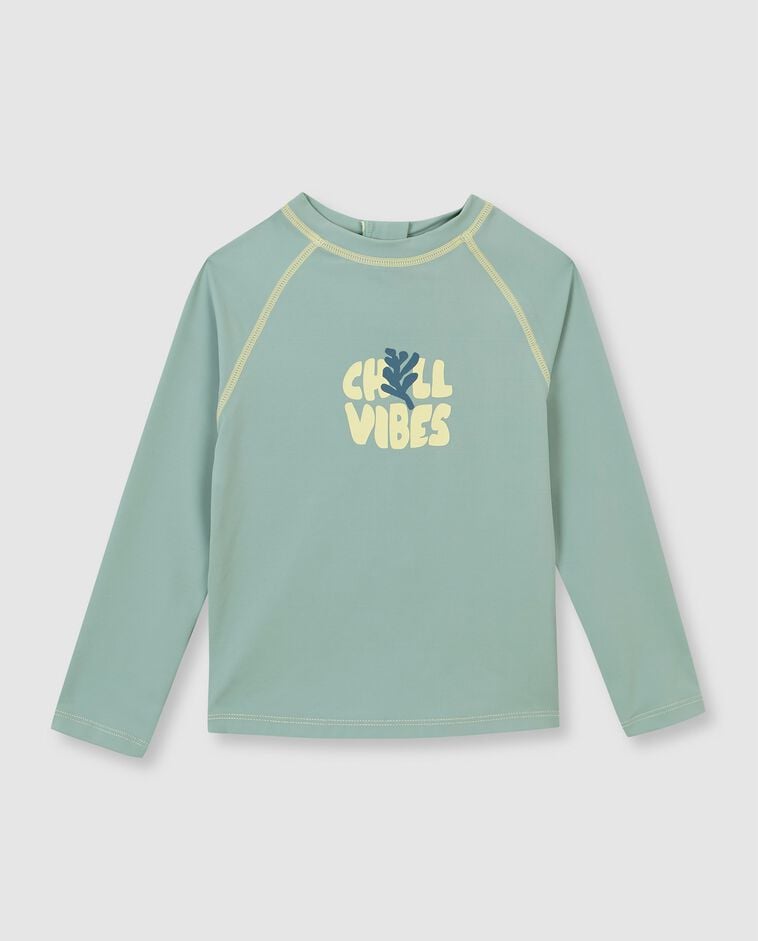 T-shirt de protection solaire Retro Flower vert