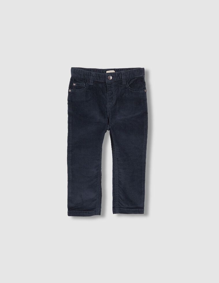 Pantalon 5 poches en velours côtelé vert