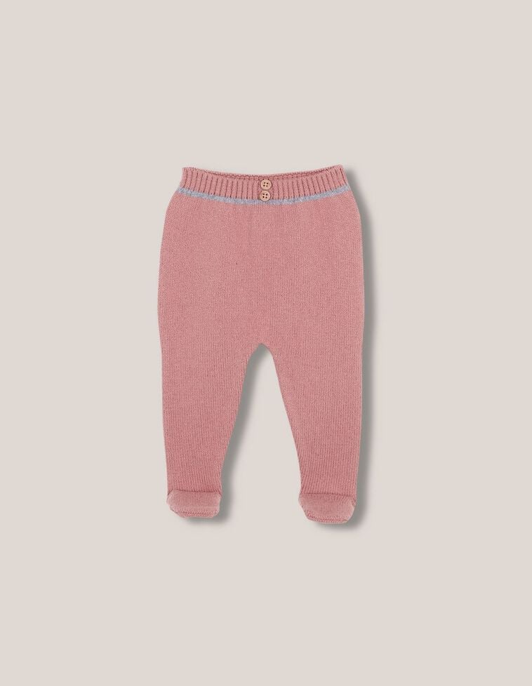 Pantalon Avec pieds Et Contraste Corail Clair