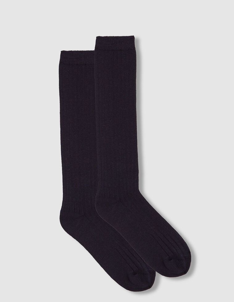 Chaussette bleue unie