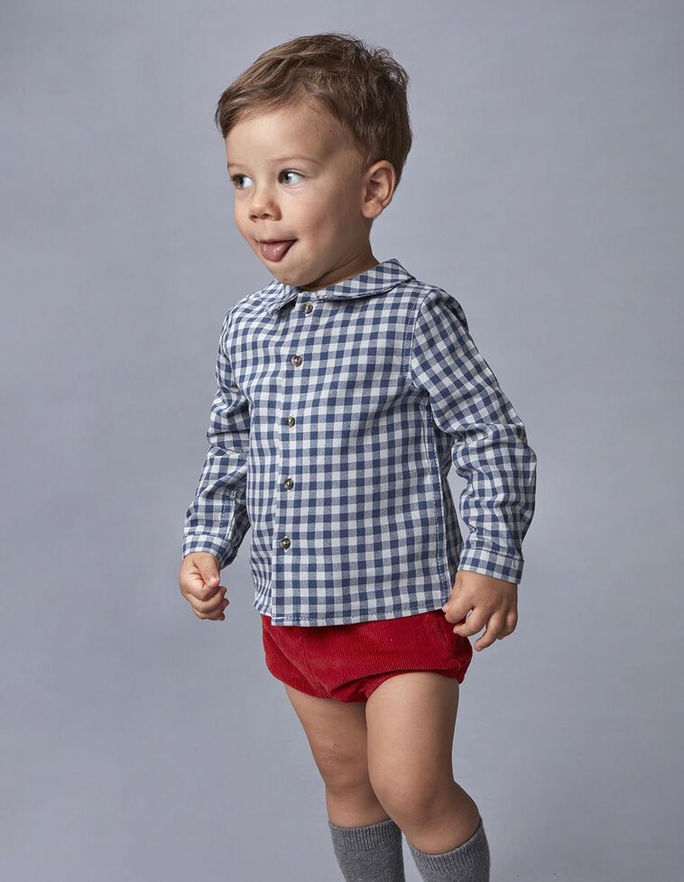 Chemise à carreaux vichy bleue