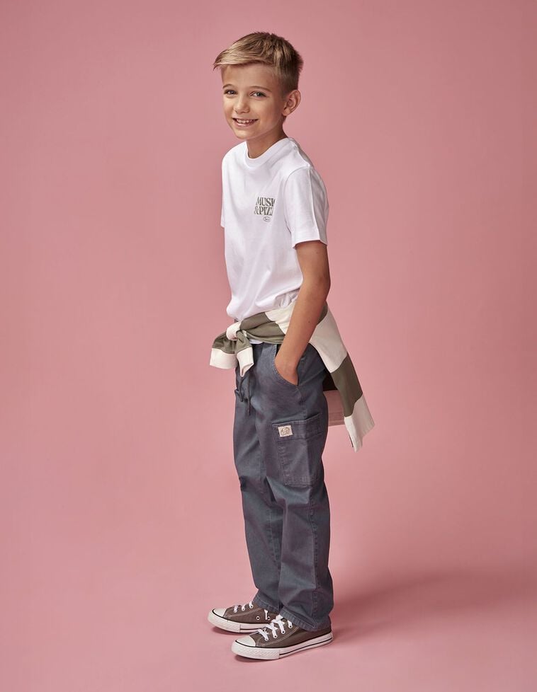 Pantalon cargo bleu clair