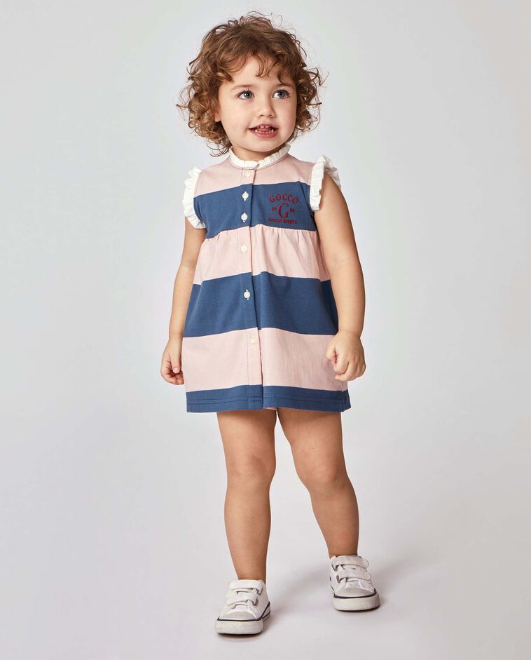 Robe polo &agrave; rayures bleu fonc&eacute;