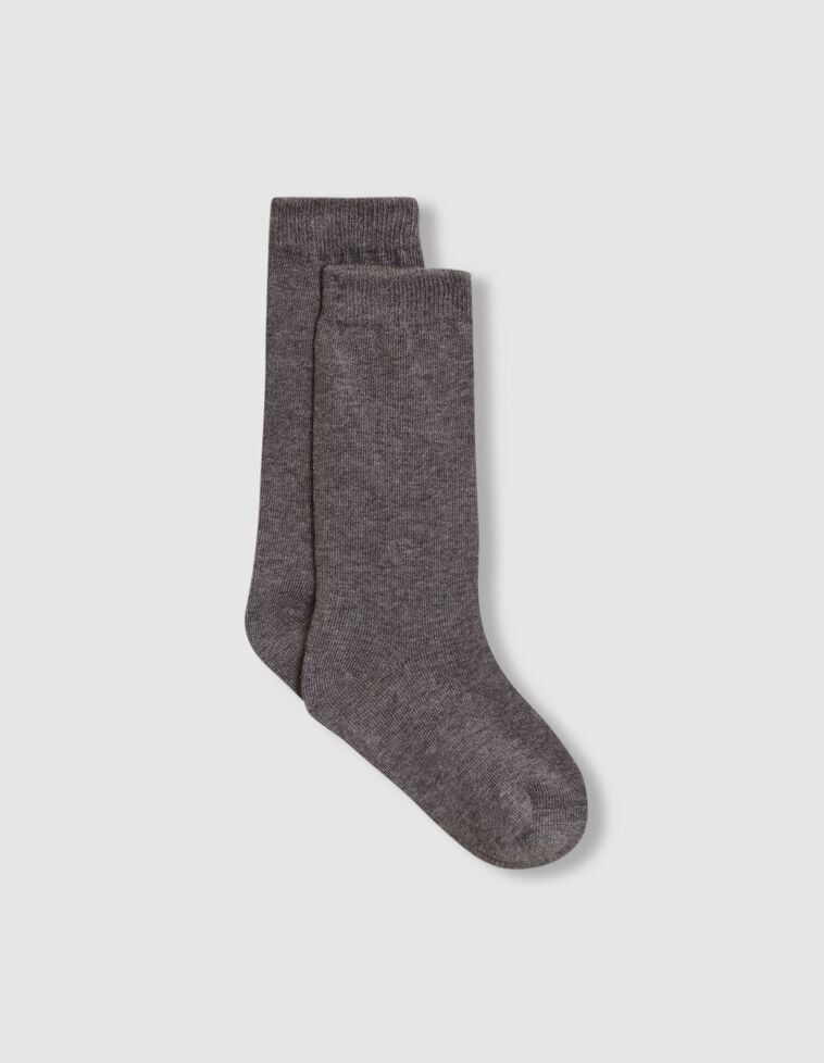 Chaussettes unies grises