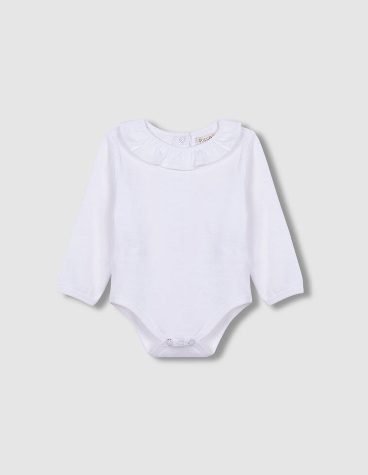 Polo Body Con Colletto A Balza Bianco Ottico