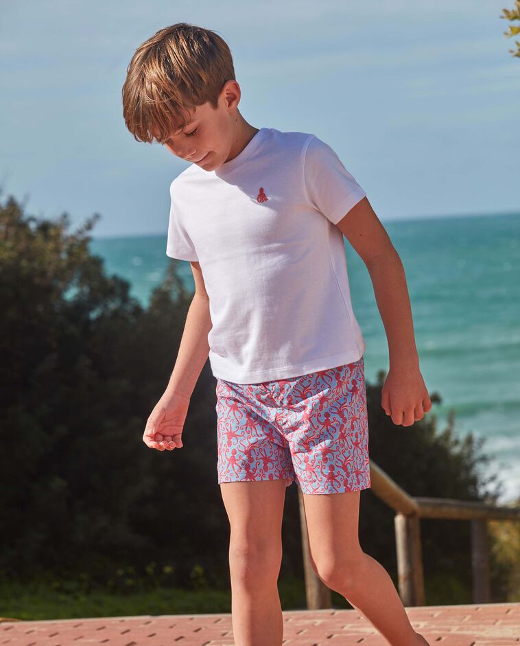 Maillot de bain imprim&eacute; poulpes bleu