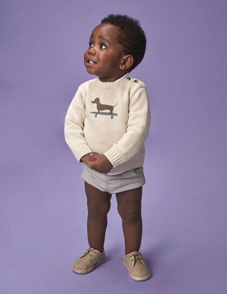 Pull avec intarsia pierre