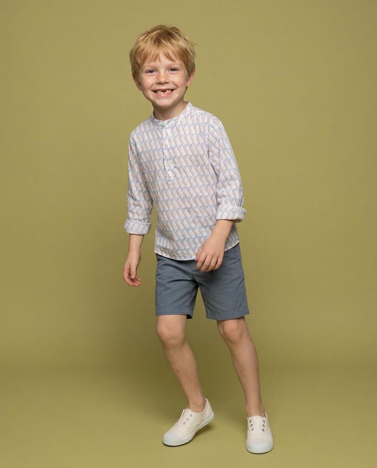 Chemise imprim&eacute; g&eacute;om&eacute;trique rose