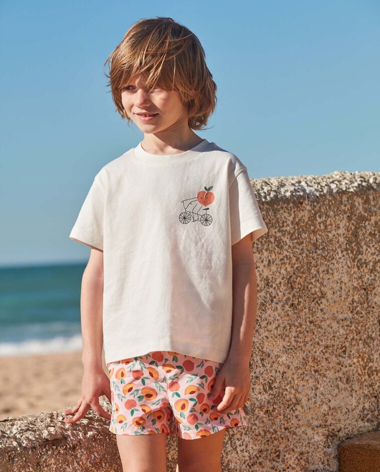 T-shirt &agrave; motif blanc