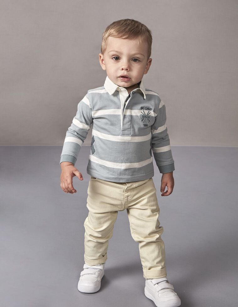 Polo Rayures Ski Bleu Nouveau 