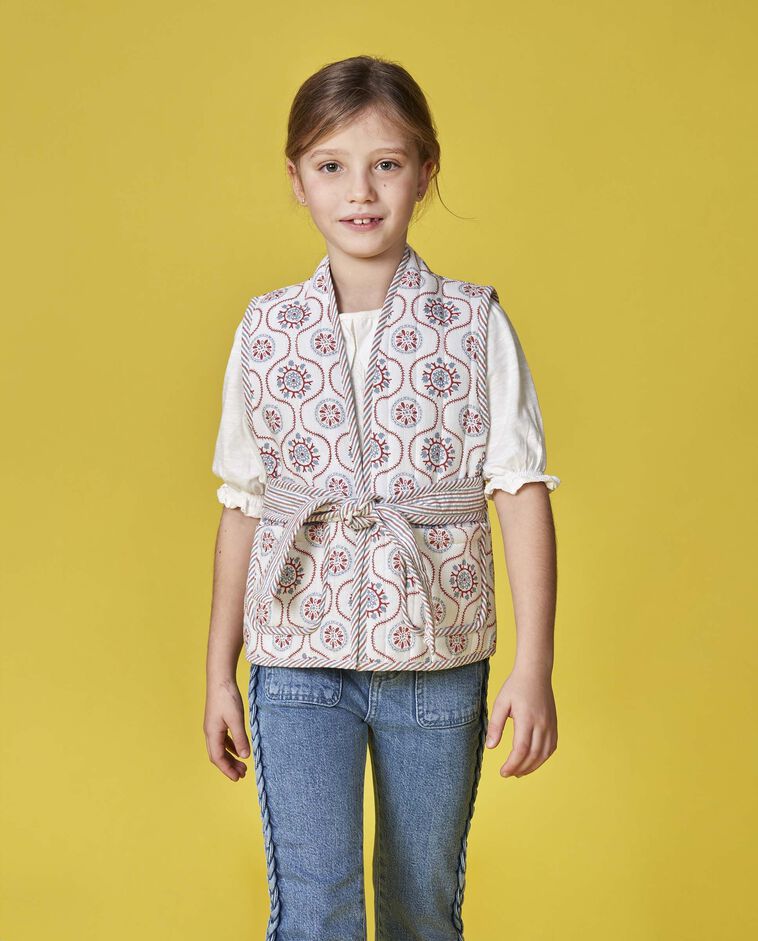 Gilet matelass&eacute; imprim&eacute; r&eacute;versible blanc