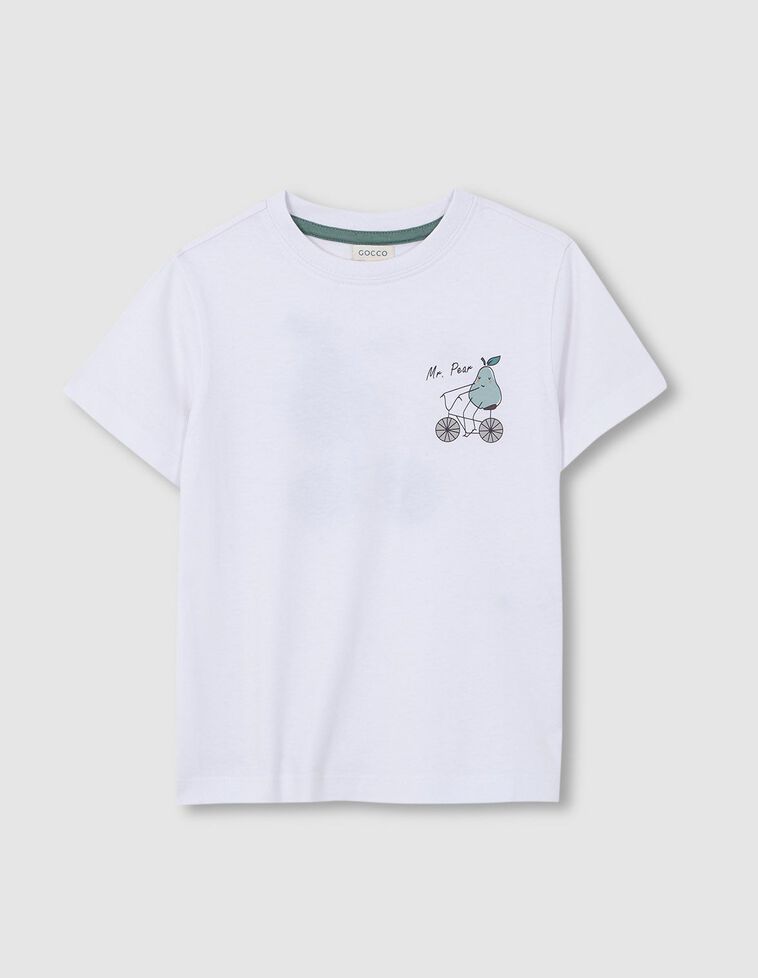 Fato de banho com estampado de peras  branca