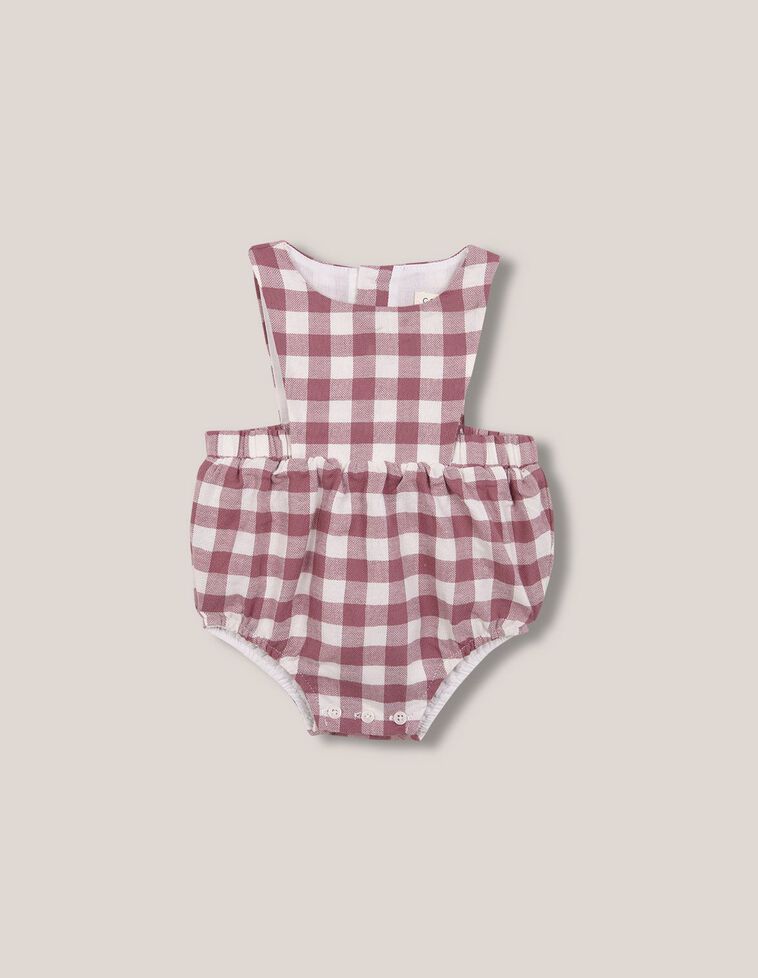 Barboteuse à carreaux vichy violets Barboteuse à carreaux vichy violets