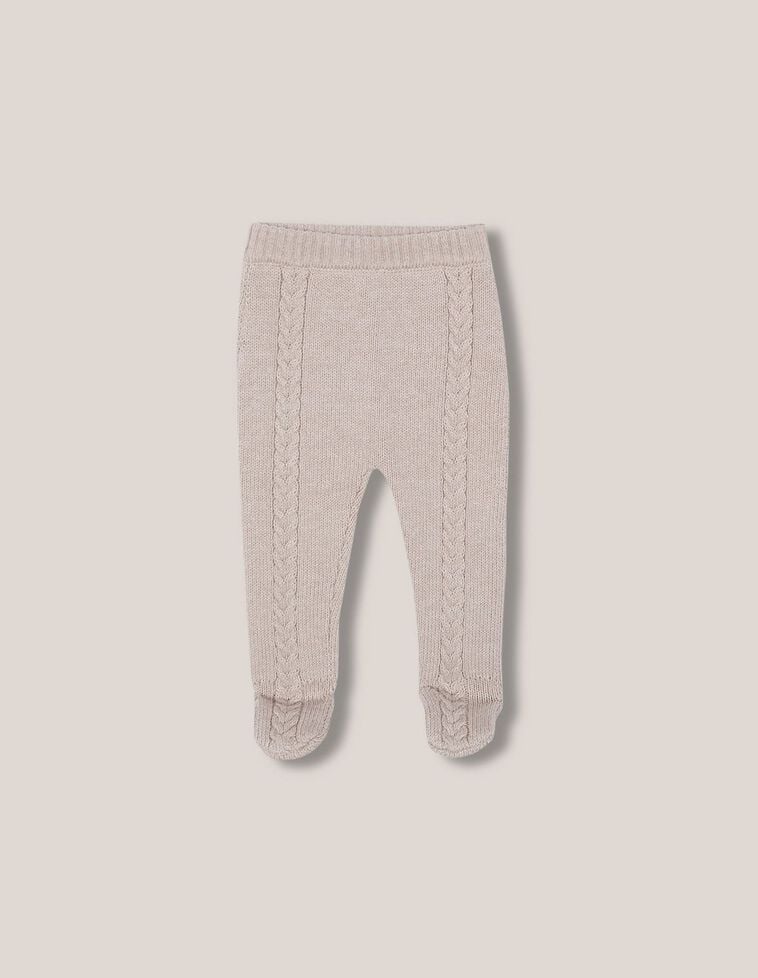 Legging avec torsades couleur pierre
