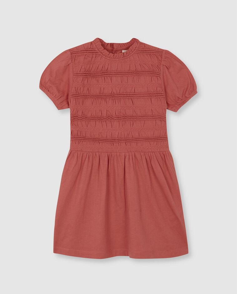 Robe fronc&eacute;e rose