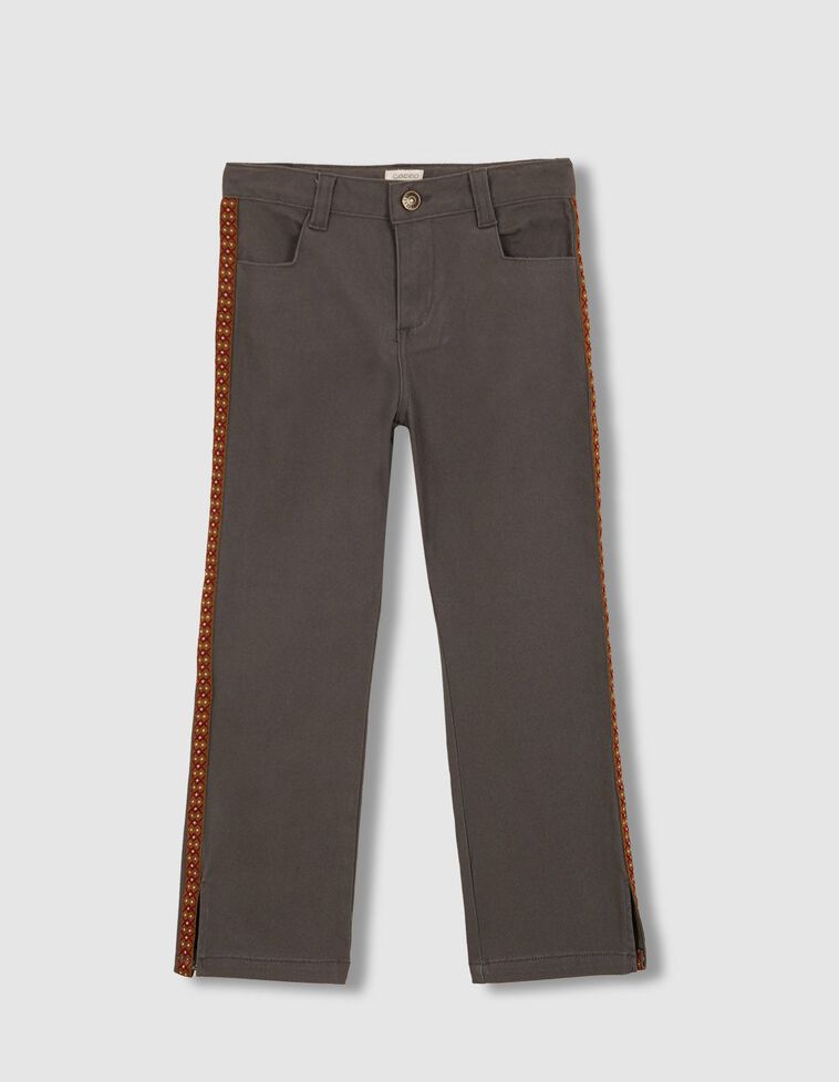 Pantalon évasé grois avec bande latérale