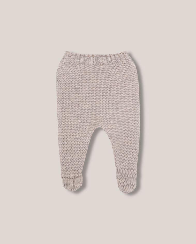 Strickleggings in Steinfarbe mit Krausmuster Neugeborene