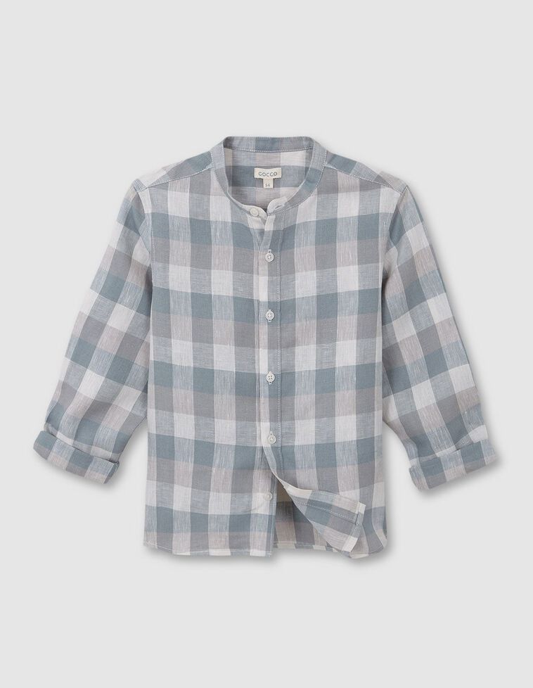Camisa com padrão de xadrez vichy  azul
