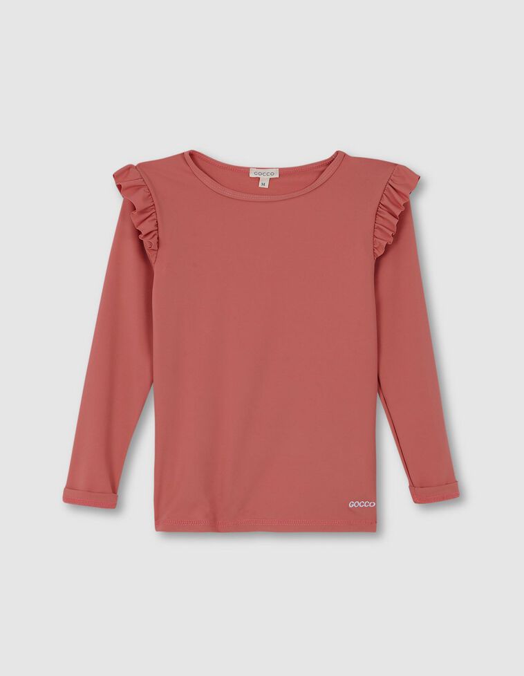 T-shirt em licra de manga comprida  coral 