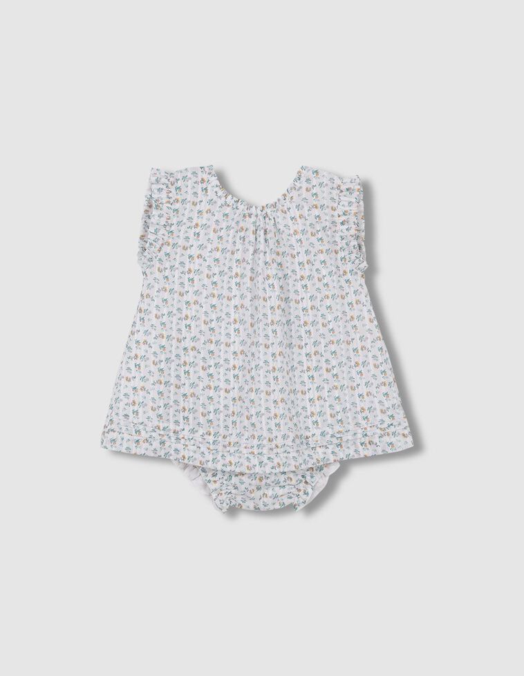 Vestido com estampado de flores  esbranquiçada 