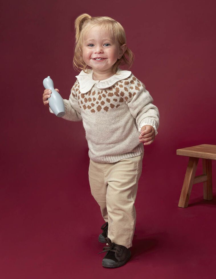 Pull jacquard à tacheté couleur pierre