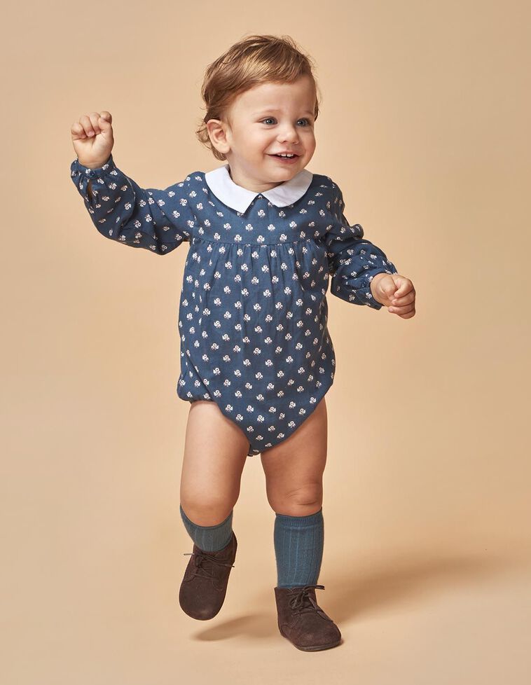 Ranatilla à manches longues imprimée bleue