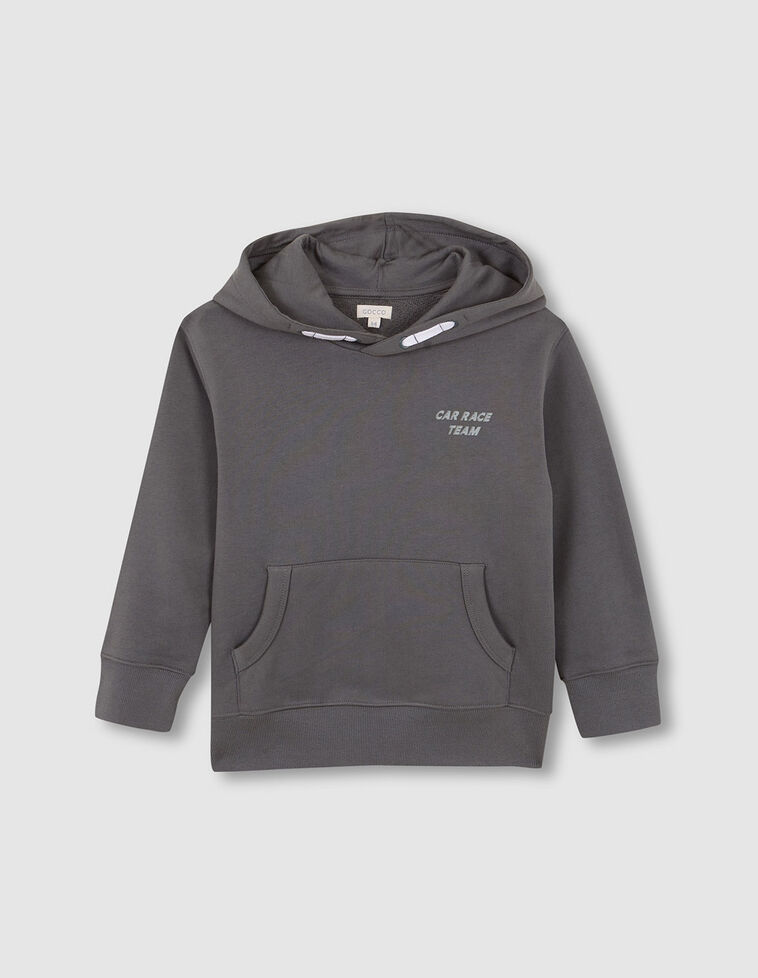 Felpa con stampa auto verde scuro