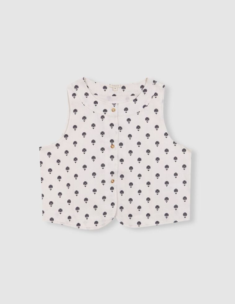 Blouse mère imprimée blanche