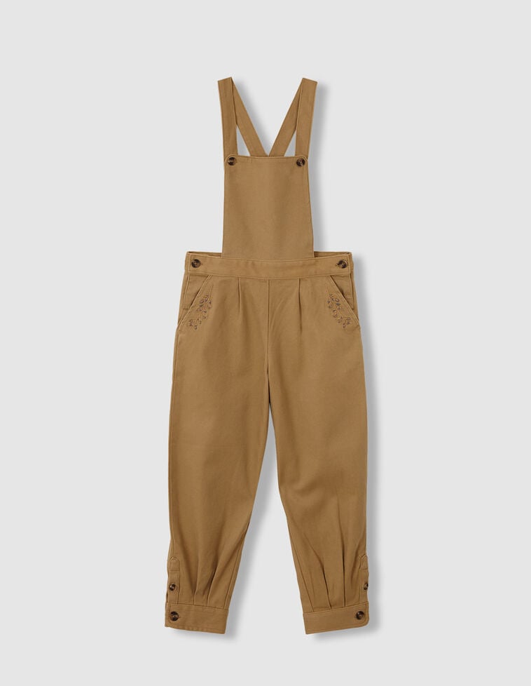 Salopette à broderies camel