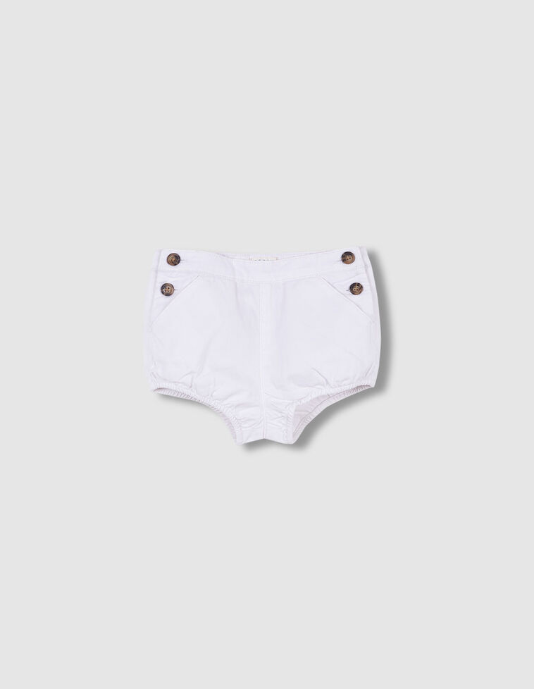 Bermudas de sarja de algodão na cor branco