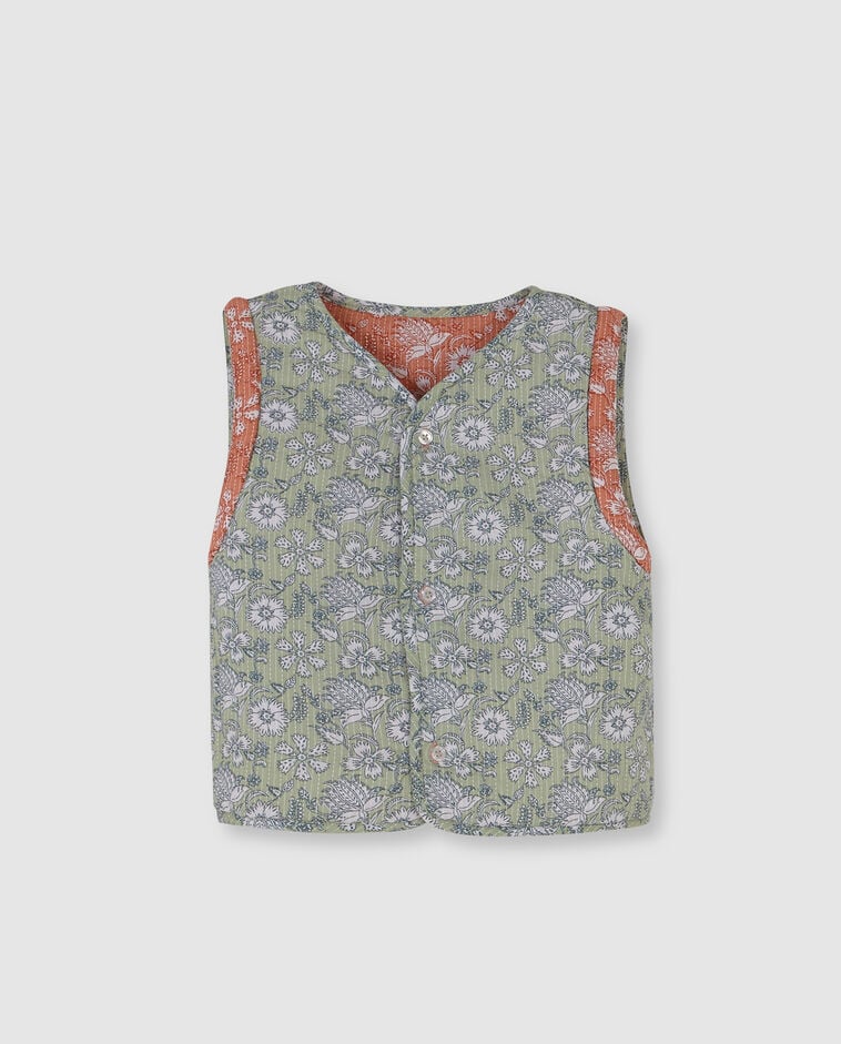 Gilet matelass&eacute; r&eacute;versible rose
