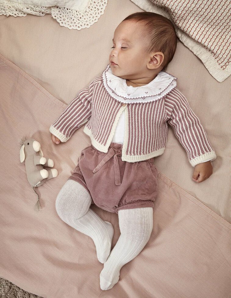 Veste rayée aubergine