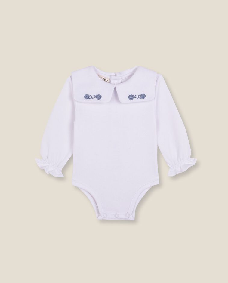 Body bianco a maniche lunghe neonato