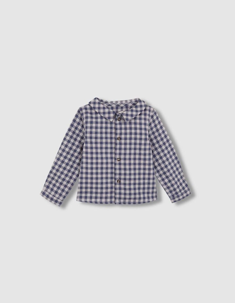 Chemise à carreaux vichy bleue