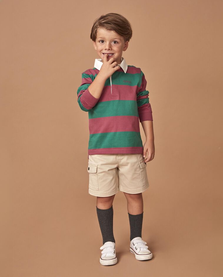 Polo rosa com patch menino
