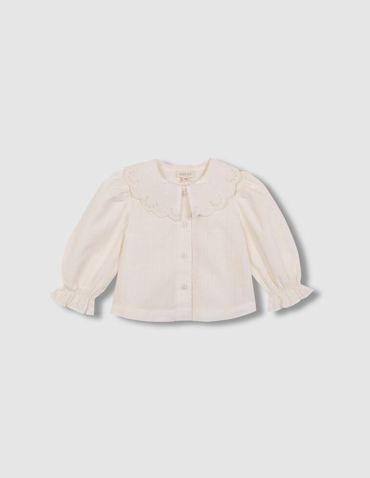 Blouse à col ondulé blanc