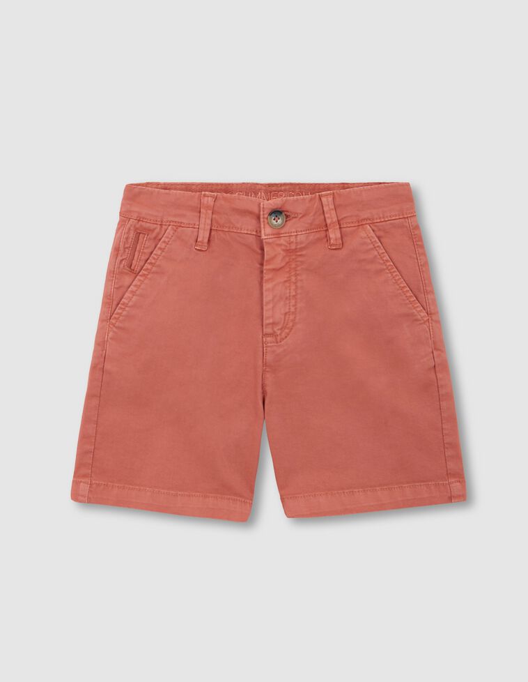 Orangefarbene Twill-Chino-Shorts