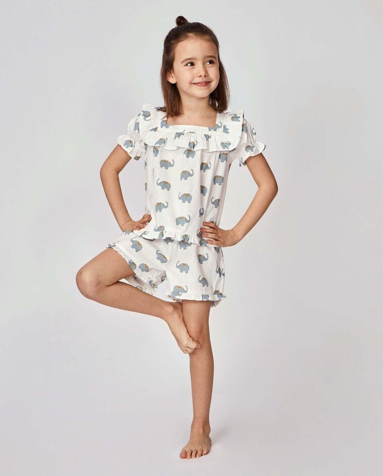 Pyjama imprim&eacute; &eacute;l&eacute;phants blanc