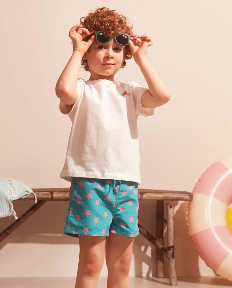 Maillot de bain &agrave; &eacute;toiles bleu-vert