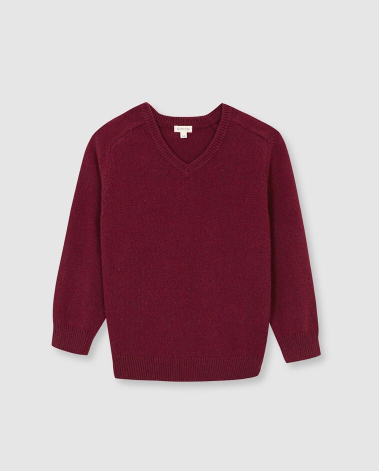 Pull rose col V gar&ccedil;on